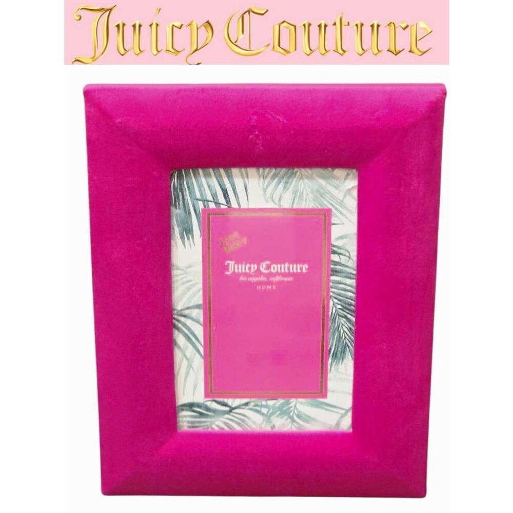 Juicy Couture Home Love Juicy Velour 4 x 6 Picture Frame- Dark Pink